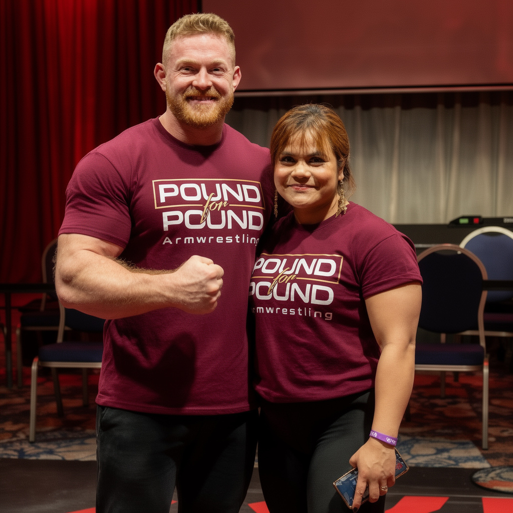 Ryan Blue Bowen and Chetna Sharma Bowen, founders of Pound for Pound Armwrestling